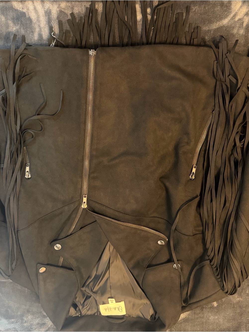Oli & Hali Black Suede Fringe Jacket - Picture 7 of 8